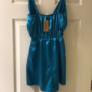A silk blue romper